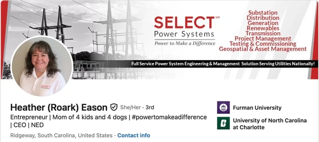 linkedin headline example: heather eason